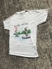 スヌーピーとウッドストックの染み込みプリントの70年代ビンテージTシャツ