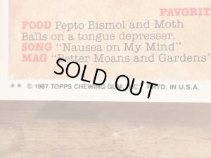 Topps社製のガーベッジペイルキッズの80’sヴィンテージカードシール