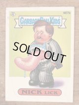 Topps Garbage Pail Kids “Nick Lick” Sticker Card 467b　ガーベッジペイルキッズ　ビンテージ　ステッカーカード　80年代