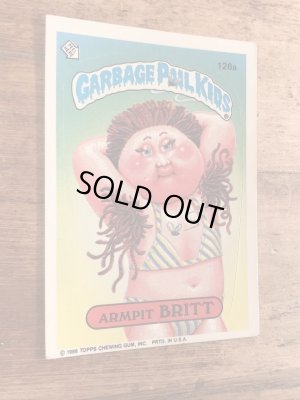 トップス社製のガーベッジペイルキッズの80年代ビンテージステッカーカード