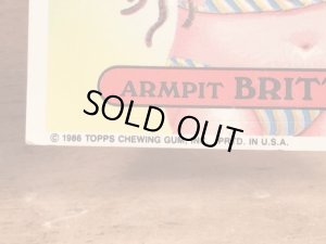 トップス社製のガーベッジペイルキッズの80年代ビンテージステッカーカード