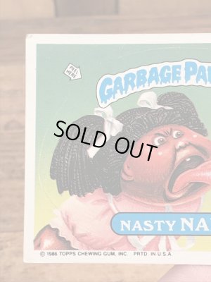 トップス社製のガーベッジペイルキッズの80年代ビンテージステッカーカード