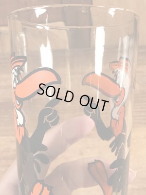 ルーニーテューンズのビーキーバカードの70年代ビンテージガラスコップ