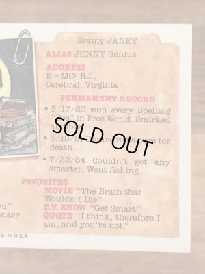 トップス社製のガーベッジペイルキッズの80年代ビンテージステッカーカード