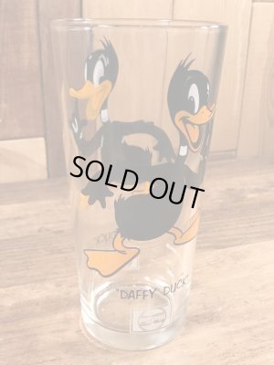 ルーニーテューンズのダフィーダックの70年代ビンテージガラスコップ