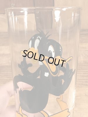 ルーニーテューンズのダフィーダックの70年代ビンテージガラスコップ