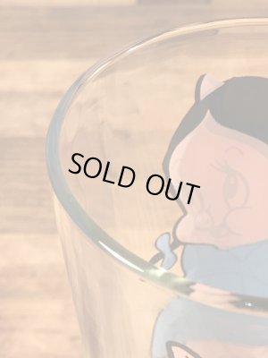 ルーニーテューンズのペチュニアピッグの70年代ビンテージガラスコップ