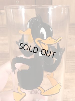 ルーニーテューンズのダフィーダックの70年代ビンテージガラスコップ