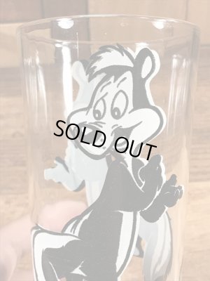 ルーニーテューンズのペペルピューの70年代ビンテージガラスコップ