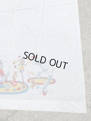 トムとジェリーのツインサイズの70年代ビンテージフラットシーツ