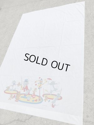 トムとジェリーのツインサイズの70年代ビンテージフラットシーツ