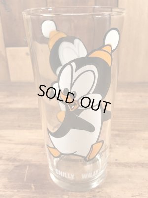 ペンギンのチリーウィリーの70年代ビンテージガラスコップ