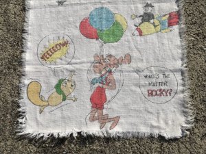 ロッキー＆ブルウィンクルのコットン製の70年代ビンテージタオル