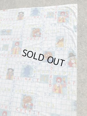 マクドナルドのキャラクターの70年代ビンテージフラットシーツ