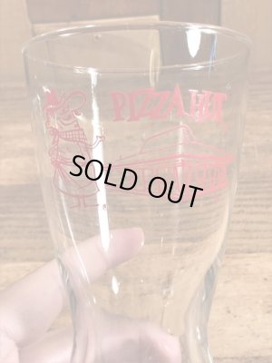 ピザハットの企業物の70年代ビンテージガラスコップ