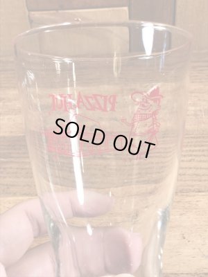 ピザハットの企業物の70年代ビンテージガラスコップ