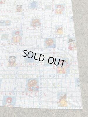 マクドナルドのキャラクターの70年代ビンテージフラットシーツ