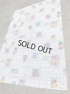 マクドナルドのキャラクターの70年代ビンテージフラットシーツ