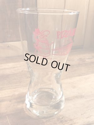 ピザハットの企業物の70年代ビンテージガラスコップ