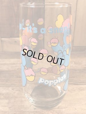アンカーホッキング社製のポップルズの80年代ビンテージガラスコップ
