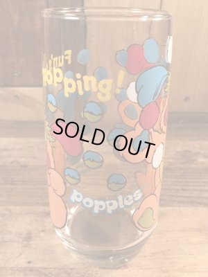 アンカーホッキング社製のポップルズの80年代ビンテージガラスコップ