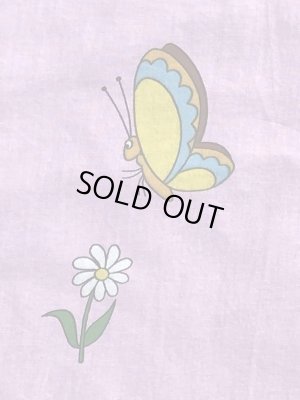 ピンクの象とキリンのビンテージフラットシーツ