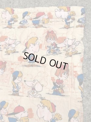 チャーリーブラウンのような男の子と女の子の70’sヴィンテージスリーピングバッグ