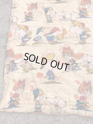 スヌーピーのような野球をしているキャラクターの70年代ビンテージ寝袋