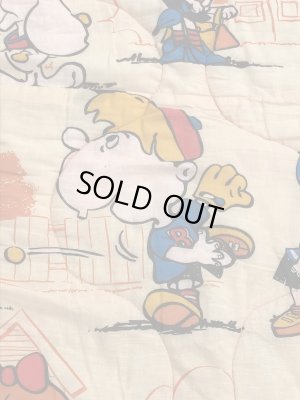 スヌーピーのような野球をしているキャラクターの70年代ビンテージ寝袋