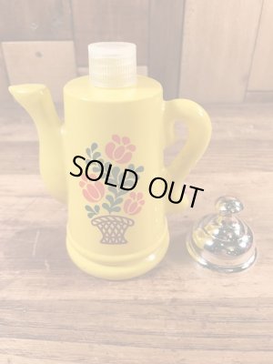 エイボン社製の花の絵が付いたポットの70年代ビンテージ容器