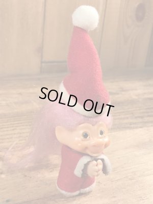 サンタのトロールの80年代ビンテージクリップ人形