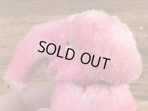 ピンクの象の80年代ビンテージクリップ人形