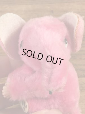 ピンクの象の80年代ビンテージクリップ人形