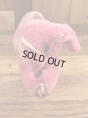 ピンクの象の80年代ビンテージクリップ人形