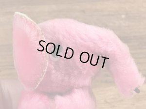 ピンクの象の80年代ビンテージクリップ人形