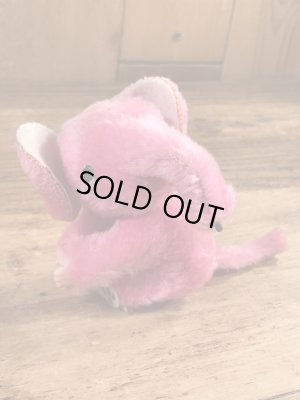 ピンクの象の80年代ビンテージクリップ人形