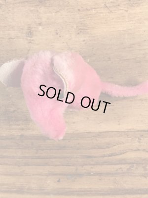 ピンクの象の80年代ビンテージクリップ人形