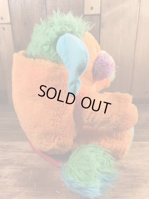 オレンジのパズルポップルの80年代ビンテージぬいぐるみ