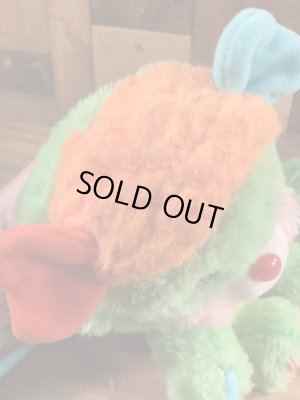 ポップルズの緑のパターの80年代ビンテージぬいぐるみ