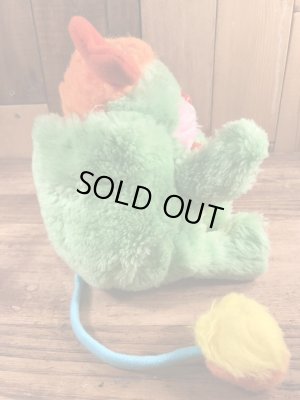 ポップルズの緑のパターの80年代ビンテージぬいぐるみ