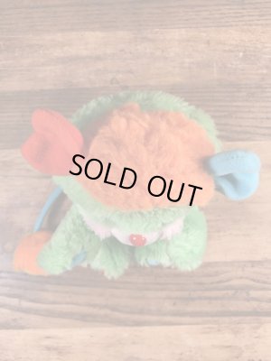 ポップルズの緑のパターの80年代ビンテージぬいぐるみ