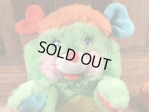 ポップルズの緑のパターの80年代ビンテージぬいぐるみ