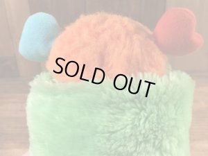 ポップルズの緑のパターの80年代ビンテージぬいぐるみ