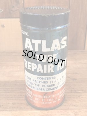 Atlas Supply社製のチューブリペアキットの40〜50年代ビンテージブリキ缶