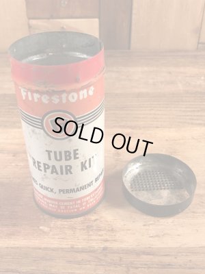 ファイヤーストーンのタイヤチューブのリペアキットが入っていた40〜50年代ビンテージブリキ缶