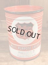 Phillips 66 Multi-Purpose Grease Tin Can　フィリップス66　ビンテージ　ブリキ缶　50年代