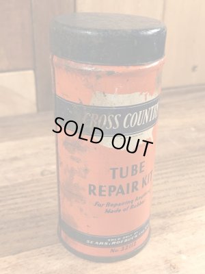 画像3: Sears Roebuck And Co “Cross Country” Tube Repair Kit Tin Can シアーズローバックス ビンテージ ブリキ缶 40〜50年代