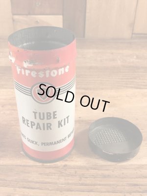 ファイヤーストーンのタイヤチューブのリペアキットが入っていた40〜50年代ビンテージブリキ缶