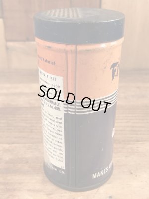 ファイヤーストーンのタイヤチューブのリペアキットが入っていた40〜50年代ビンテージブリキ缶