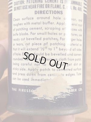 ファイヤーストーンのタイヤチューブのリペアキットが入っていた40〜50年代ビンテージブリキ缶